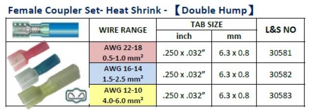Female Coupler Set - Heat Shrink (Double Hump) 1