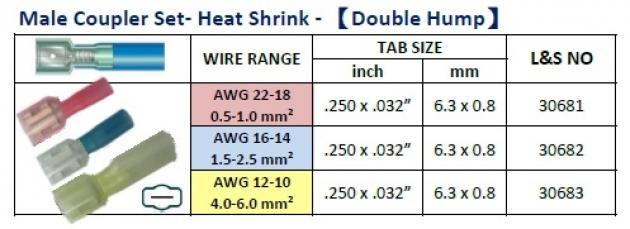 Male Coupler Set - Heat Shrink (Double Hump) 1