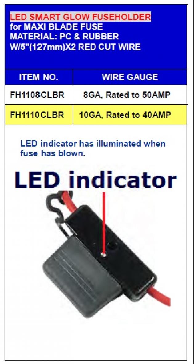 LED Smart Glow Fuseholder for Maxi Blade Fuse 1