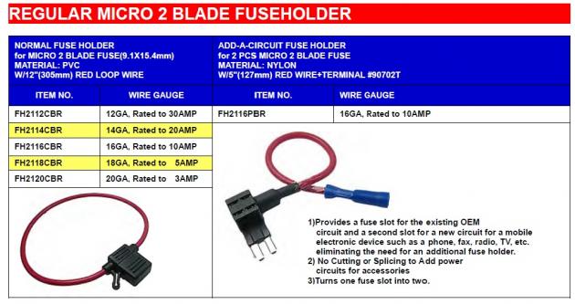 Regular Type Fuseholder for Micro 2 Blade Fuse (9.1x15.4mm) 1