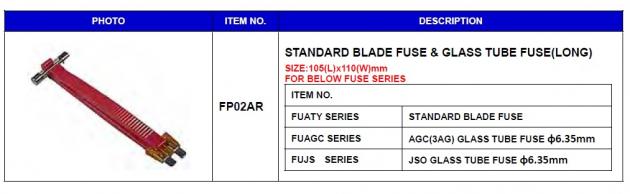 Standard Blade Fuse & Glass Tube Fuse (Long) 1