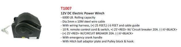 12V DC Electric Power Winch 1