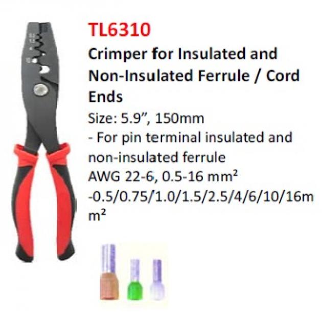 Crimper for Insulated and Non-Insulated Ferrule/ Cord Ends 1