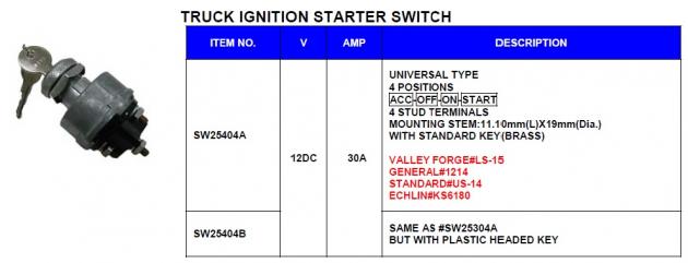 Truck Ignition Starter Switch 1